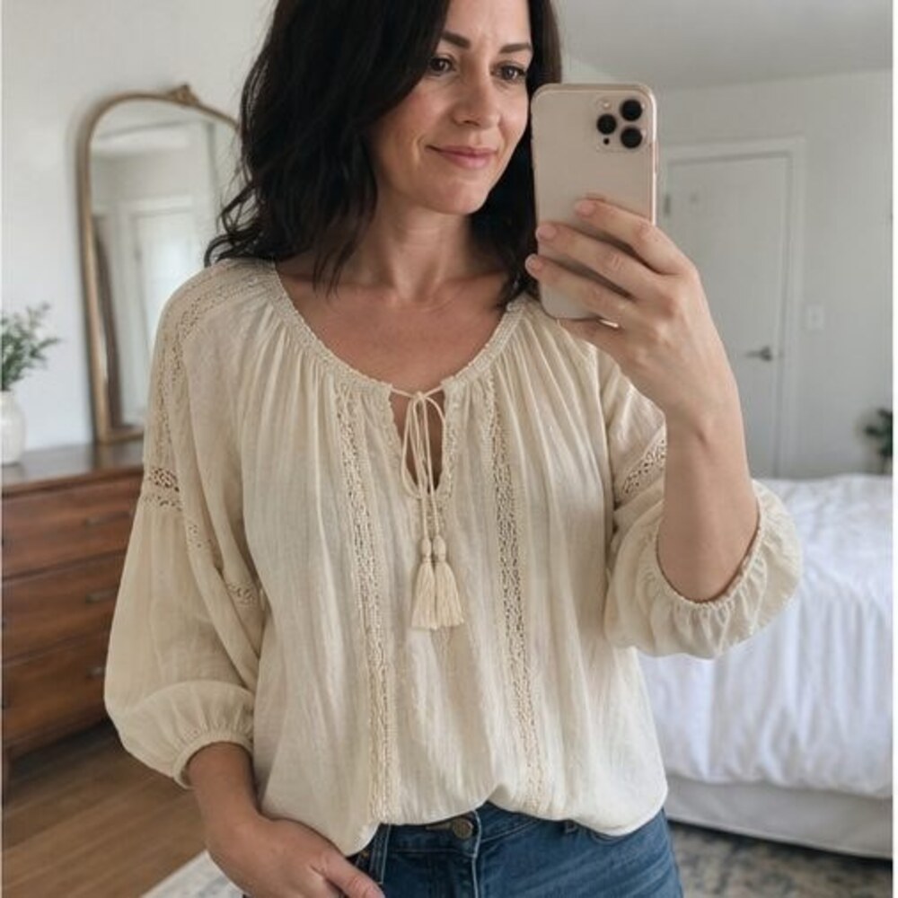 Lilac Ruffle Blouse - Picture 2 of 6